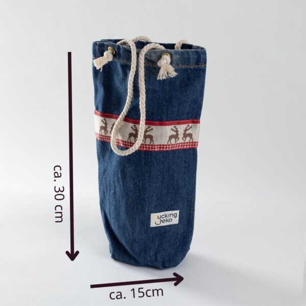 Geschenktasche mit Elchen - Grösse L (15x30cm) – Bild 2