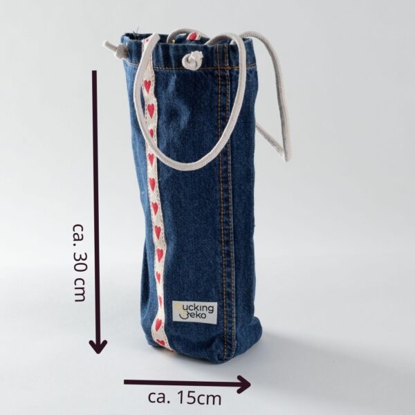 Geschenktasche mit Herzband - Grösse L (15x30cm) – Bild 2