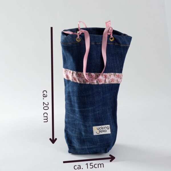 Geschenktasche mit rosa Stoffband - Grösse M (15x25cm) – Bild 2