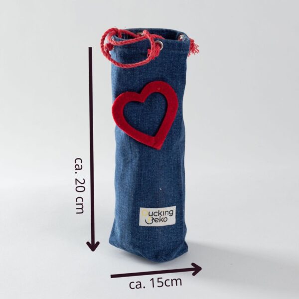 Geschenktasche mit rotem Herz - Grösse S (12x20cm) – Bild 2
